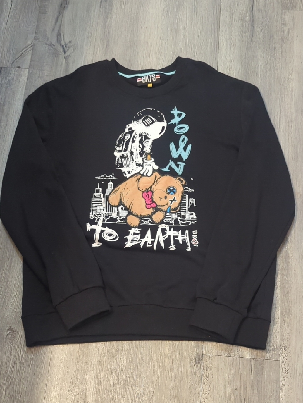 BKYS "Down To Earth" Soft Teddy Bear Sweatshirt NWOT -size 3X